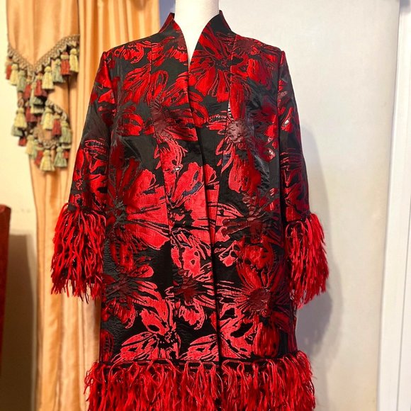 ESY Studio EY Red and Black Floral Jacket - Picture 1 of 9